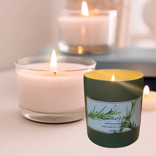 Rosemary Sage Candle – 12 oz Ceramic Jar