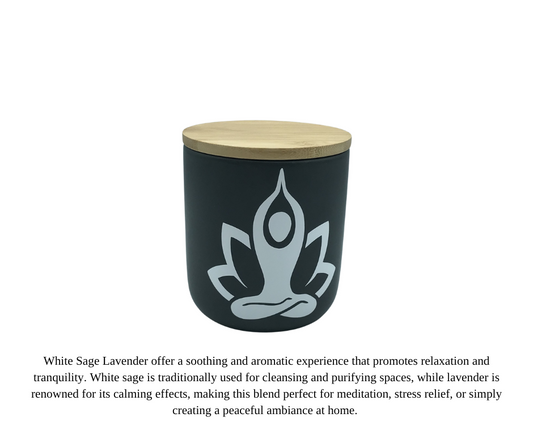 White Sage and Lavender Soy Candle – 8.5 oz Ceramic Jar