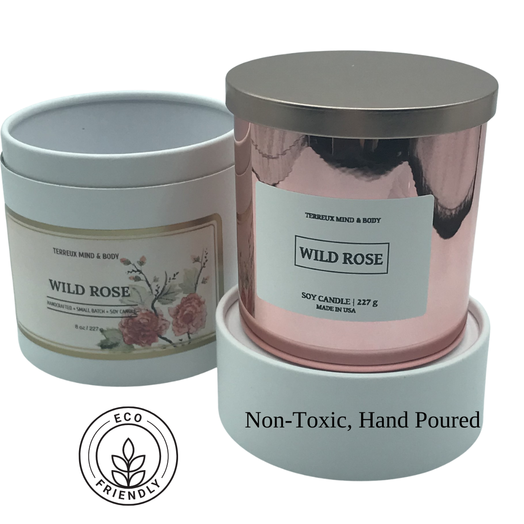 Wild Rose Soy Candle – 8.4 oz Non-Toxic