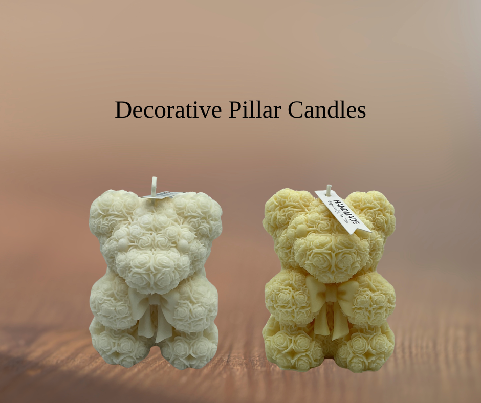 pillar teddy bear candles