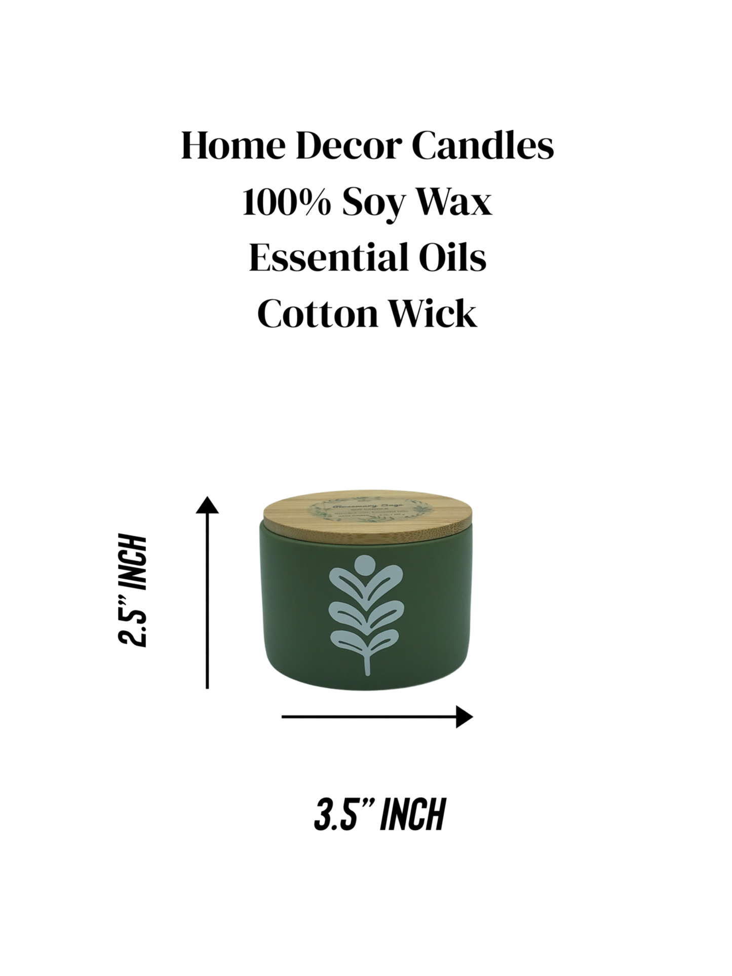 Rosemary Sage Candle – 12 oz Ceramic Jar