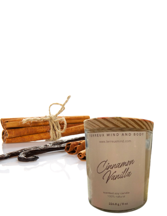 Cinnamon Vanilla Glow – Cozy Soy Candle (8.5 oz