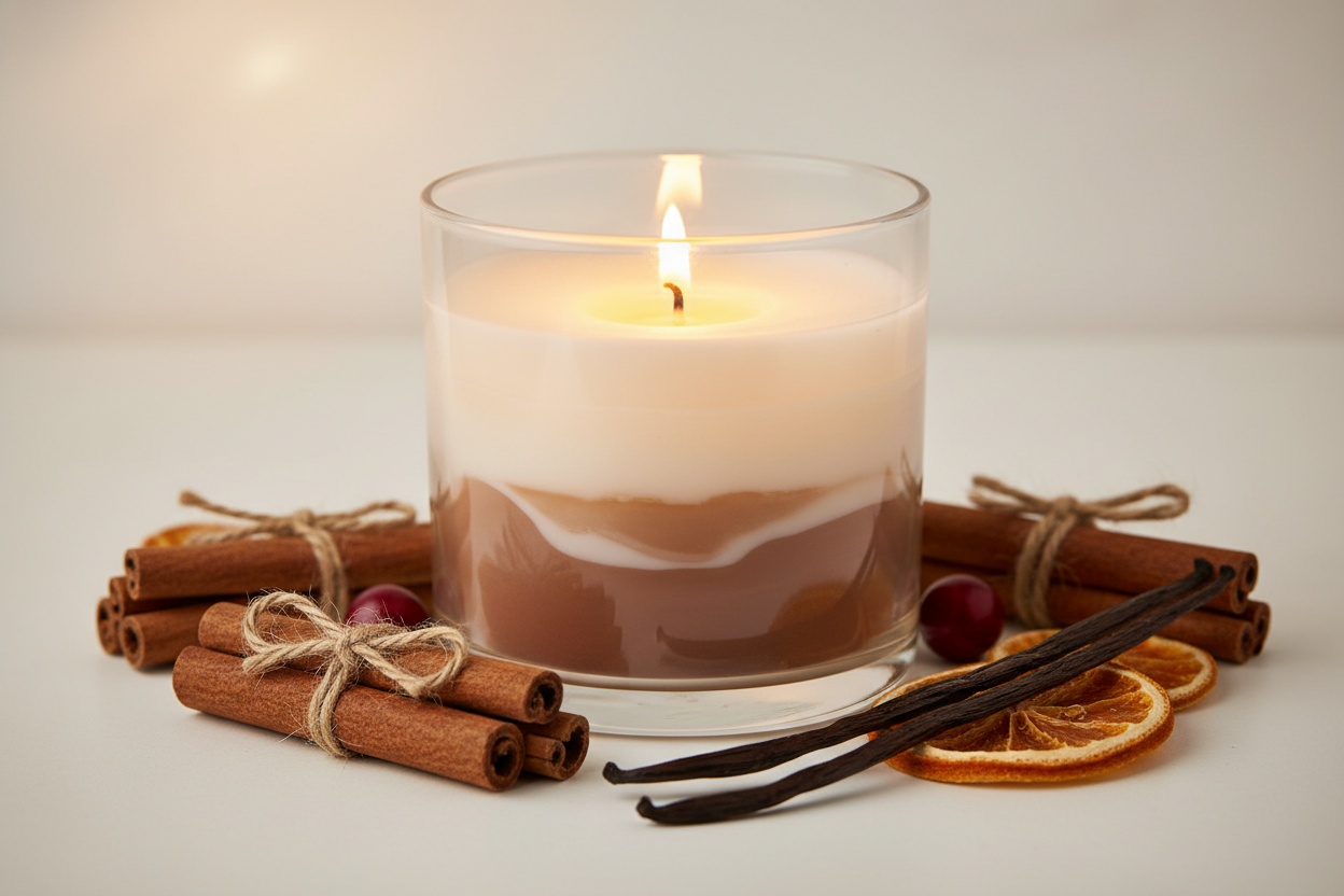 display candle cinnamon vanilla